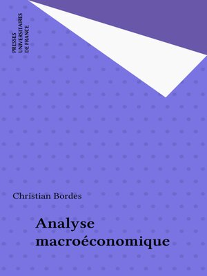 cover image of Analyse macroéconomique